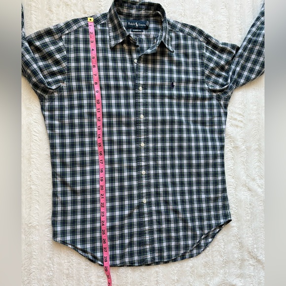 Ralph Lauren Blue Green Plaid Cotton Oxford Button Up Shirt sz M - Picture 2 of 8